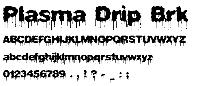 Plasma Drip BRK font